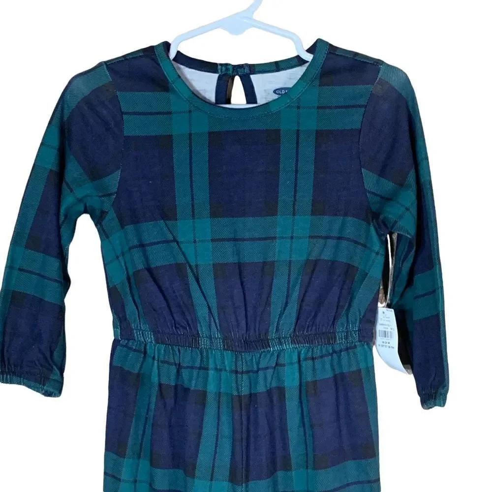 Old Navy toddler girl green/blue plaid jumpsuit‎